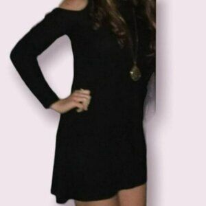American Eagle Knit Dress, Cold Shoulder, Black, Large